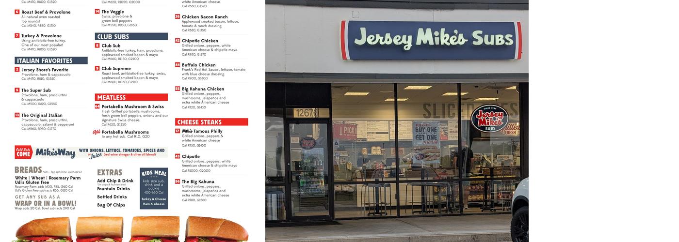 Jersey Mike's Subs Menu