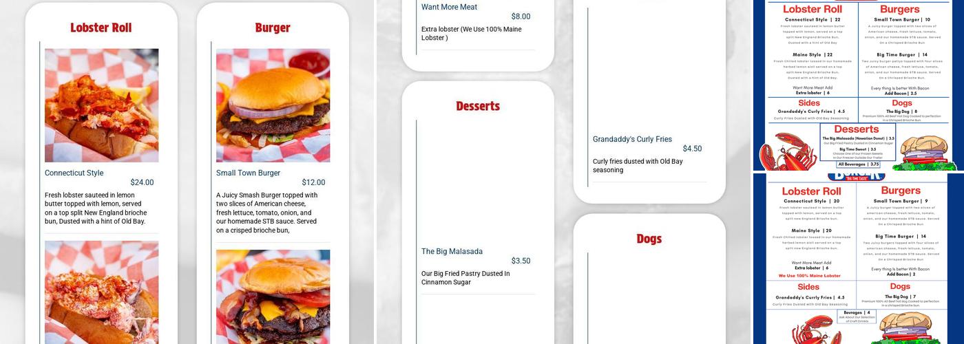 Small Town Burger Menu