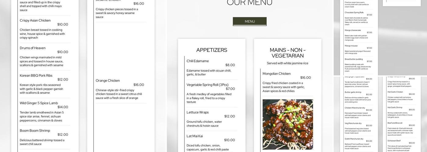 WildGinger Pooler Menu