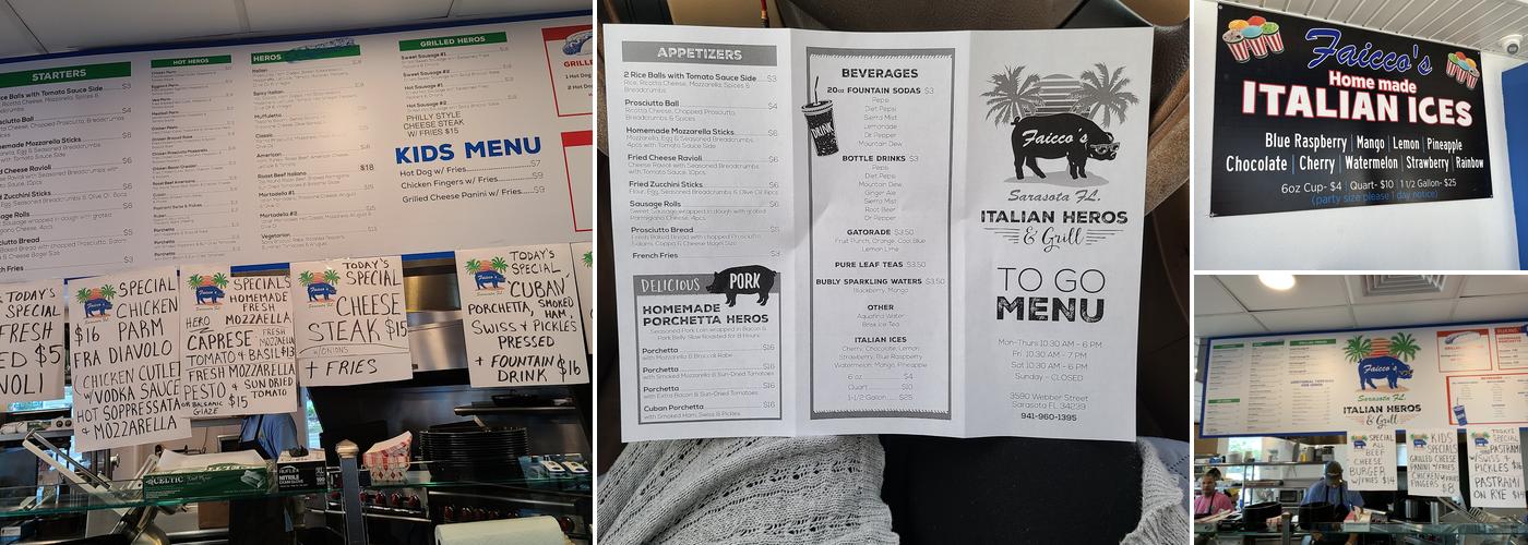 Faicco's Italian Heros and Grill Menu