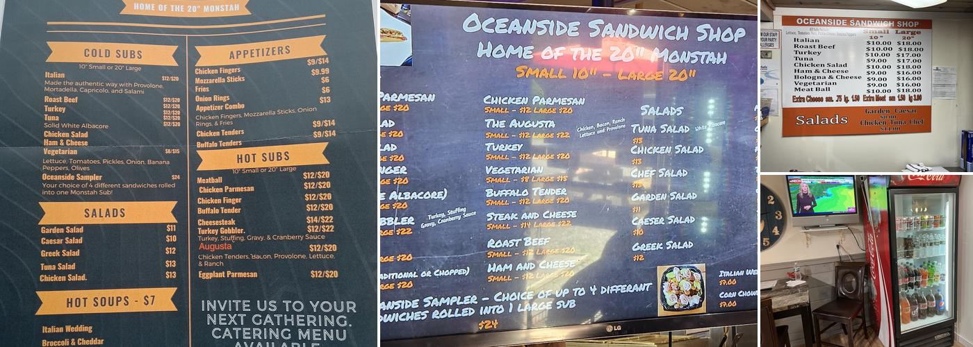 Oceanside Sandwich Shop Menu