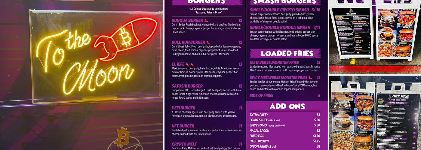 Crypto Burger Menu