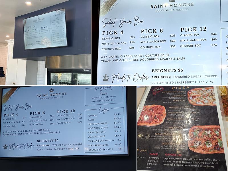 Saint Honoré Doughnuts & Beignets Menu