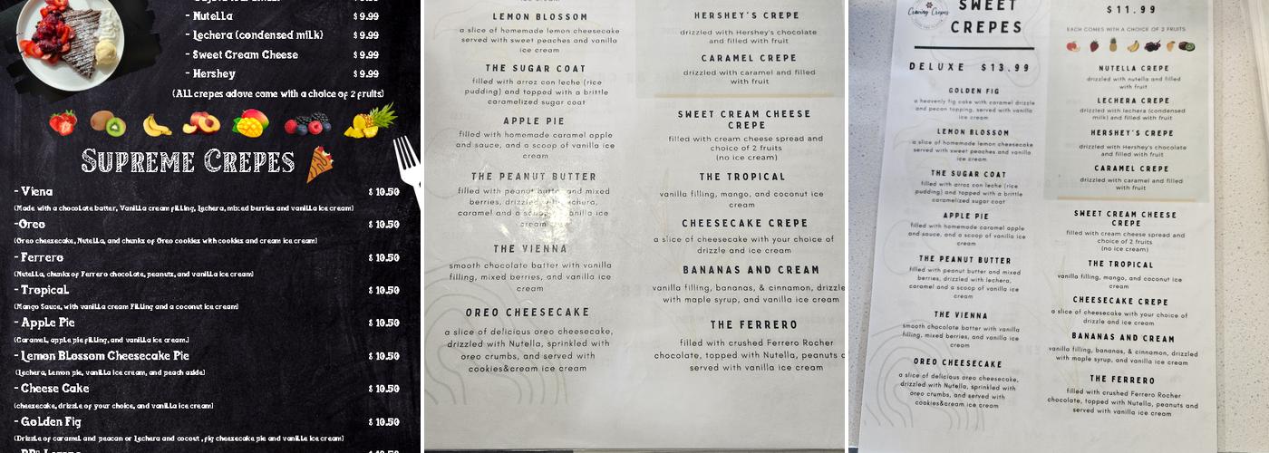 Craving Crepes Menu