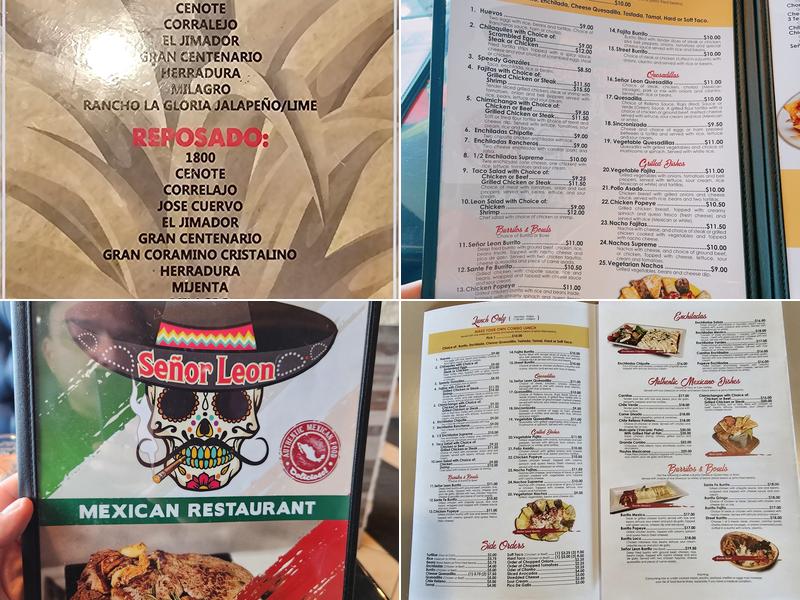 Senor leon Menu