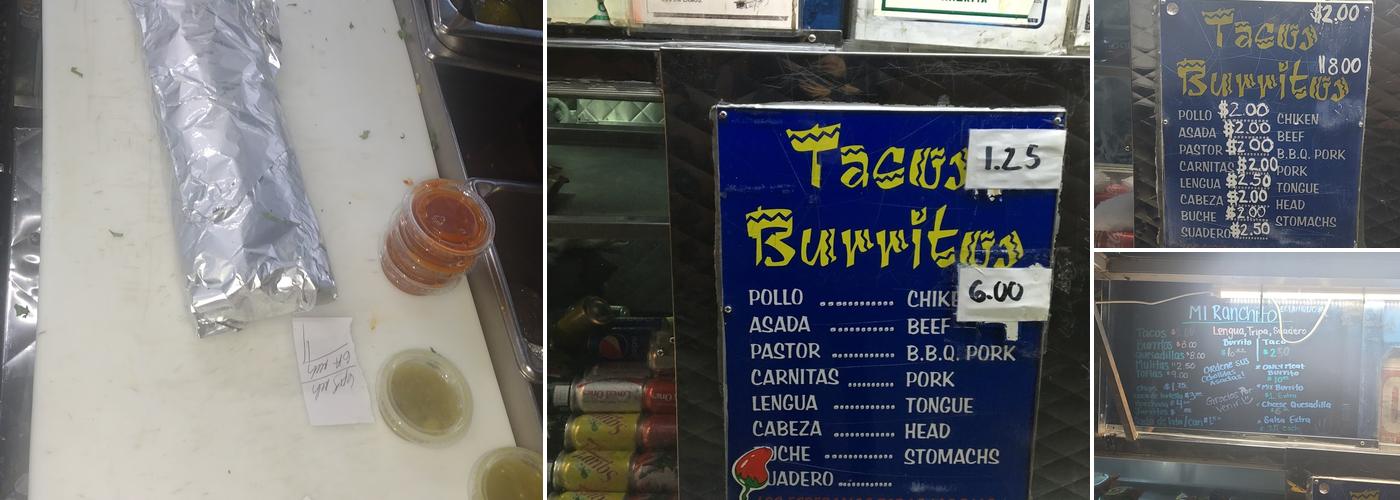 Mi ranchito tacos Menu