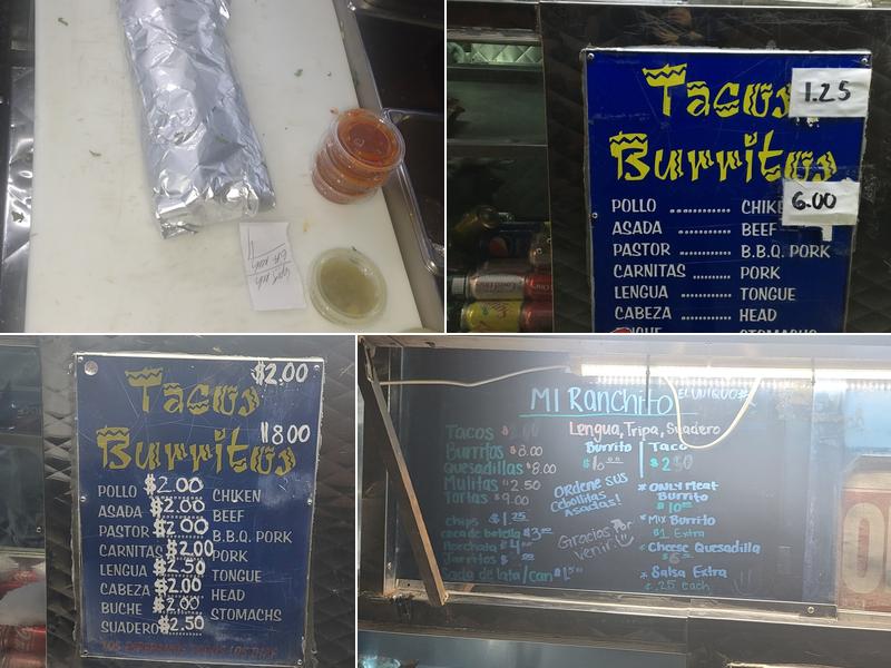 Mi ranchito tacos Menu