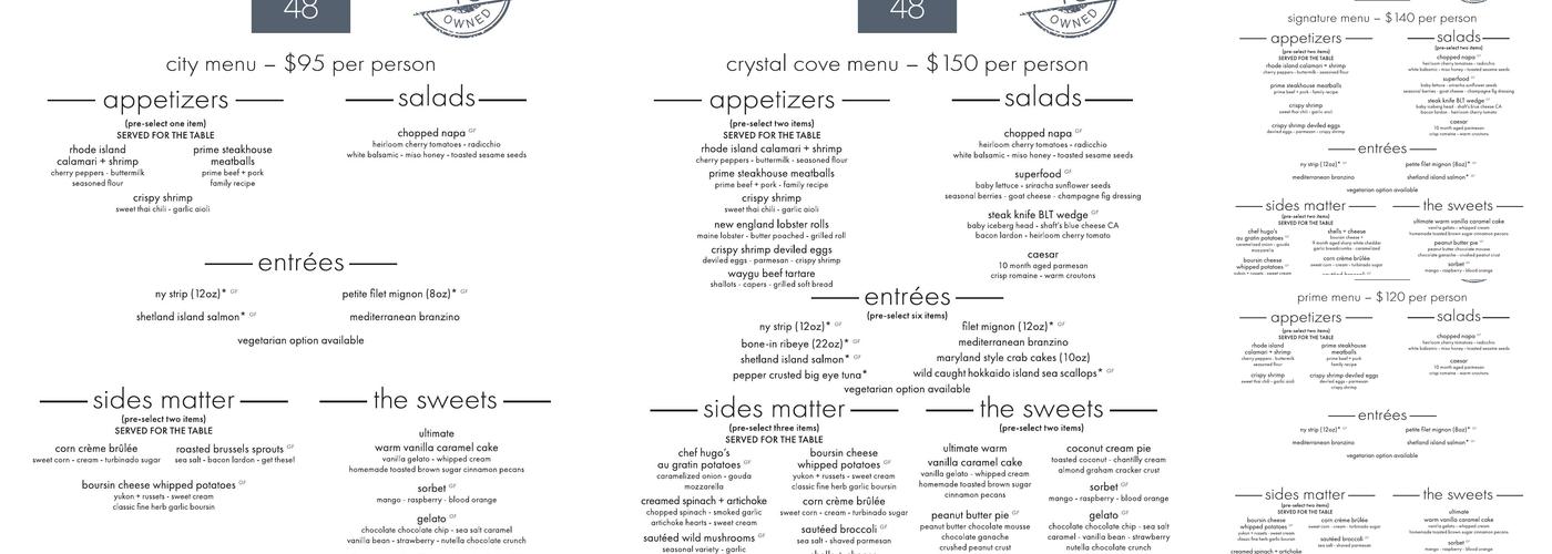 Ocean 48 Menu