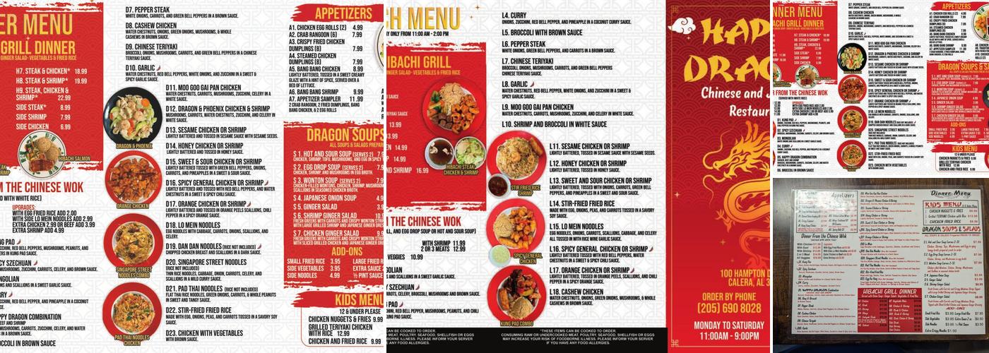 HAPPY DRAGON Menu