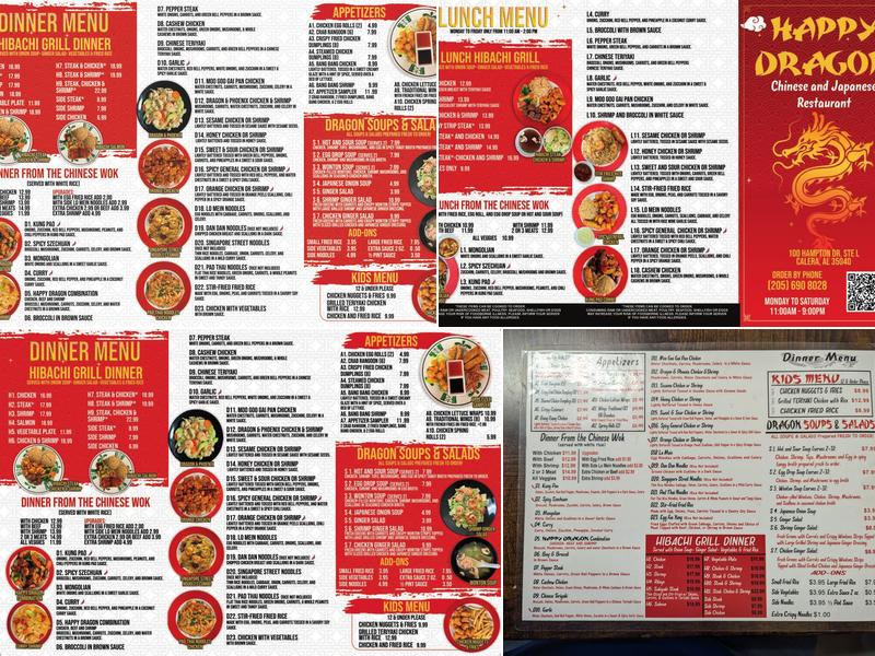 HAPPY DRAGON Menu
