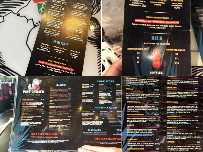 Papi Chulo's Cantina Menu