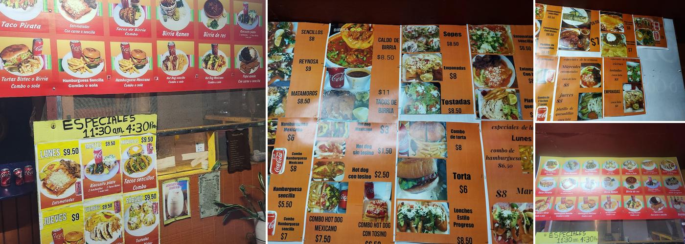 Rinconsito del taco Menu