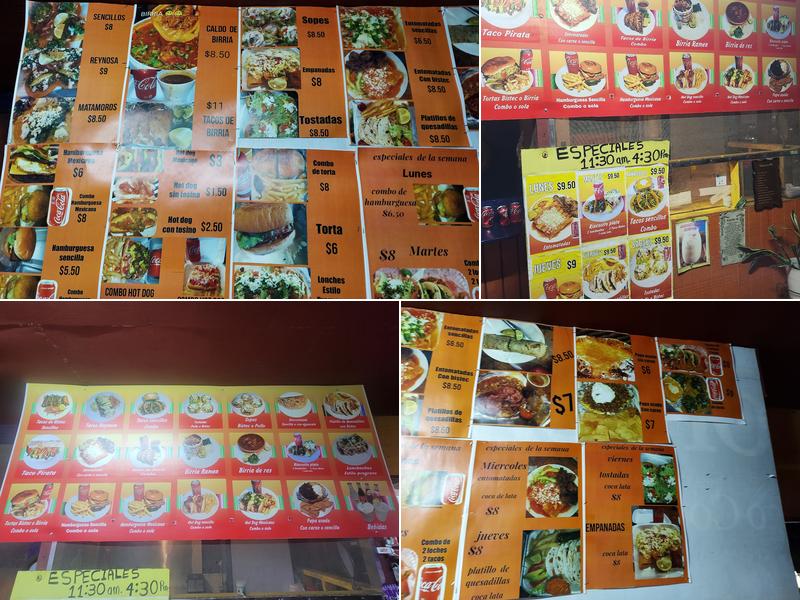 Rinconsito del taco Menu
