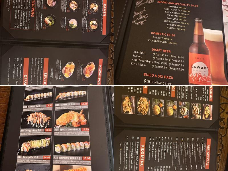 Airi Ramen Menu