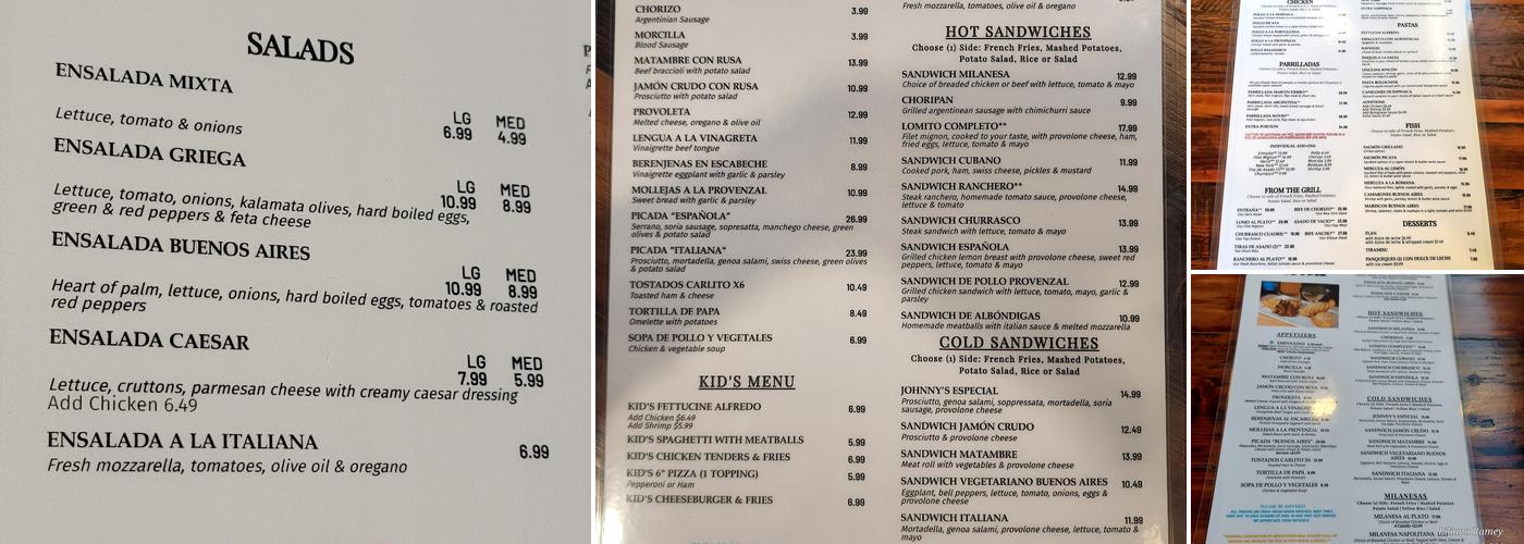 Rincón de Buenos Aires - Eastern Menu