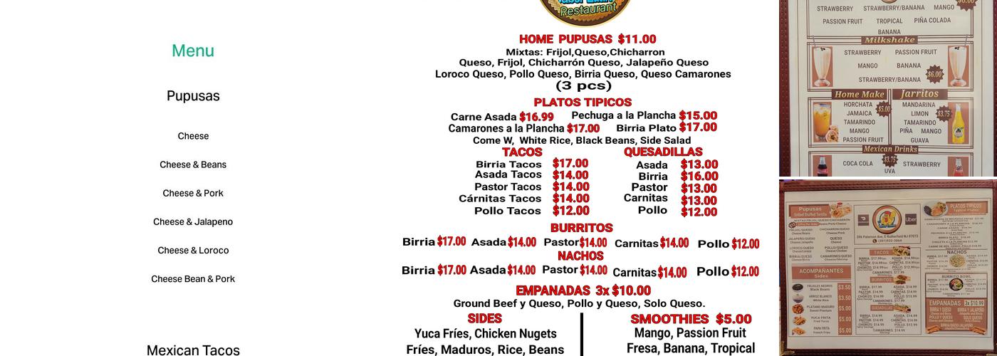Mi Sabor Latino Menu