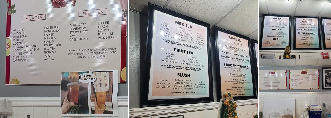 Bubble Tea-licious Menu