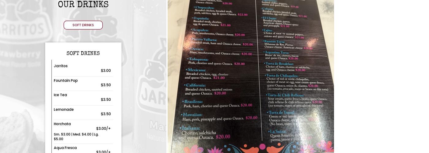 Galindo's A Taste of Mexico Menu