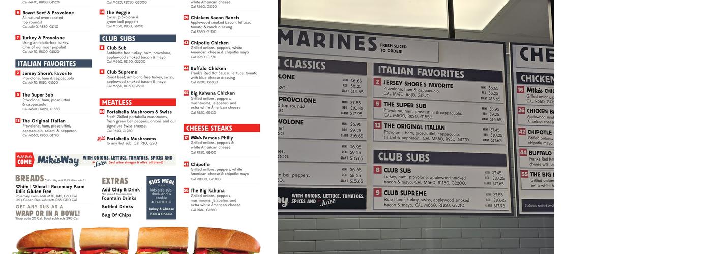 Jersey Mike's Subs Menu