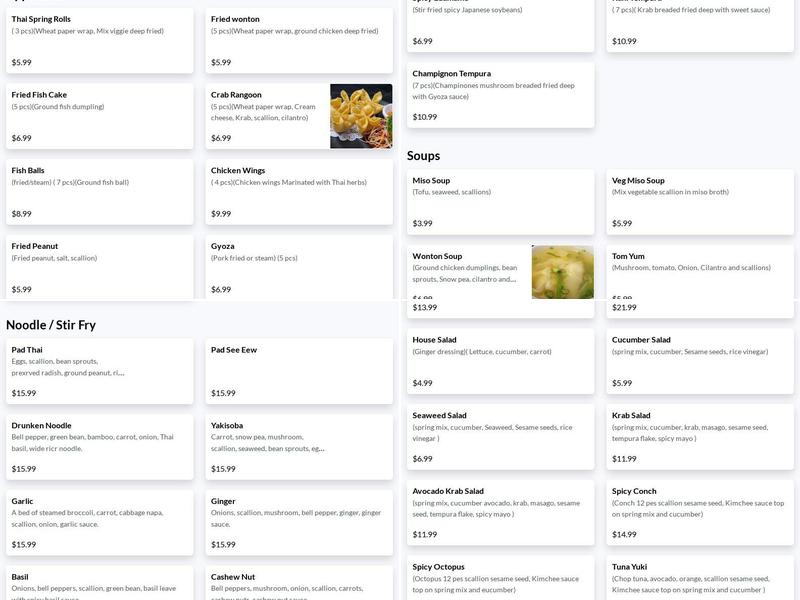 Sushi Ramen Late Night Menu