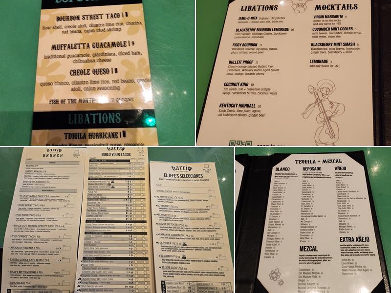Barrio Tacos Menu