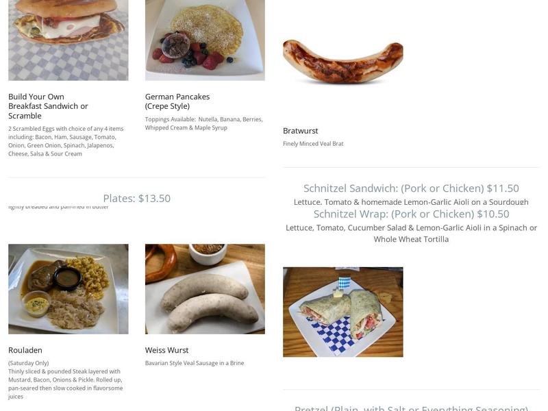 Tiny Schnitzel Haus Menu