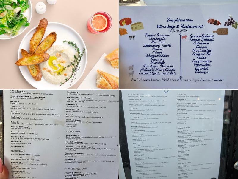 Brightwaters Wine Bar and Restaurant Menu