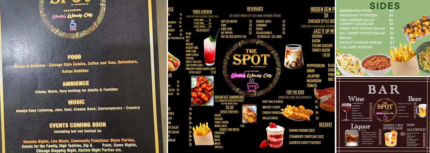 The Spot in Avondale Menu