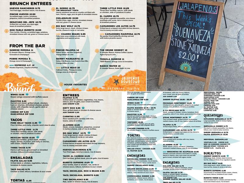 Jalapeños Downtown Cocina + Tequila Bar Menu