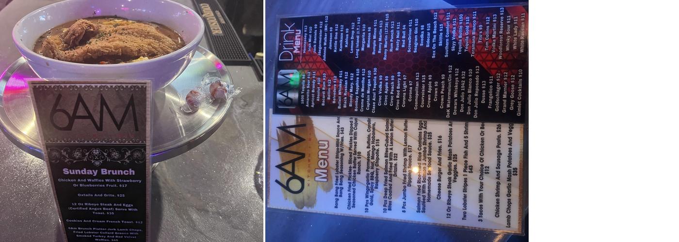 6AM Kitchen & Bar Menu