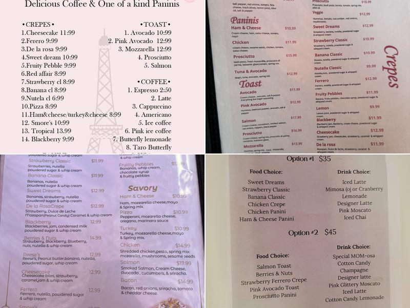 French Crepes Menu