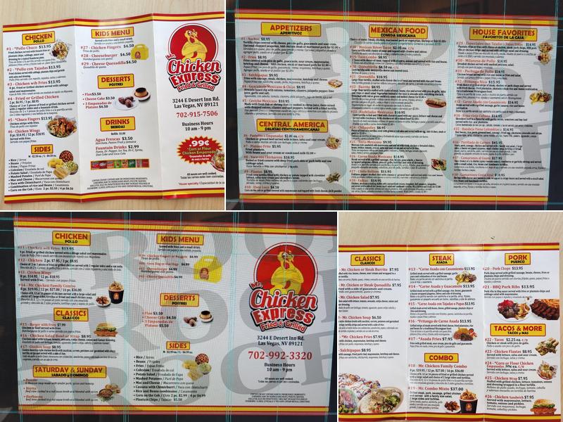 Mr. Chicken Express Fried & Grilled Menu