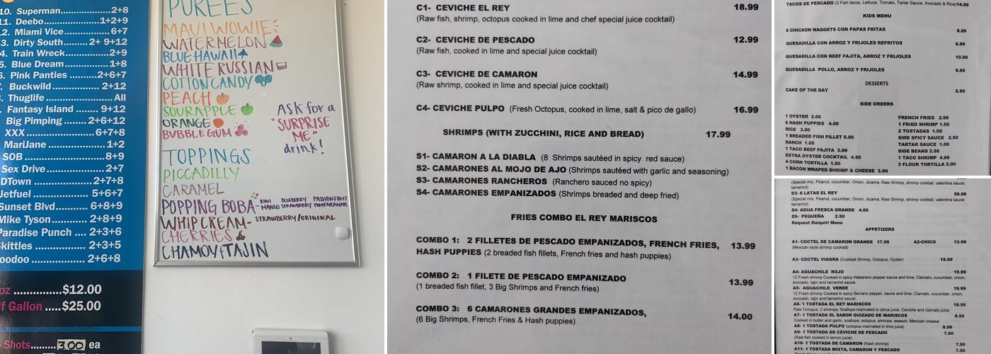 Daiquiri Blast Menu