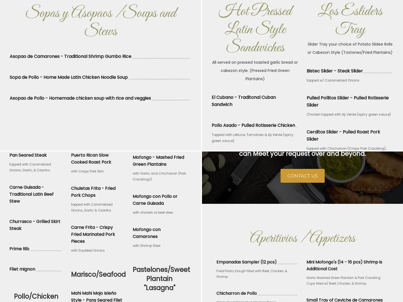 ME Casa Catering Menu