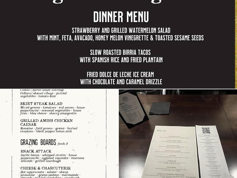 CADENCE+ Cellars Speakeasy Menu