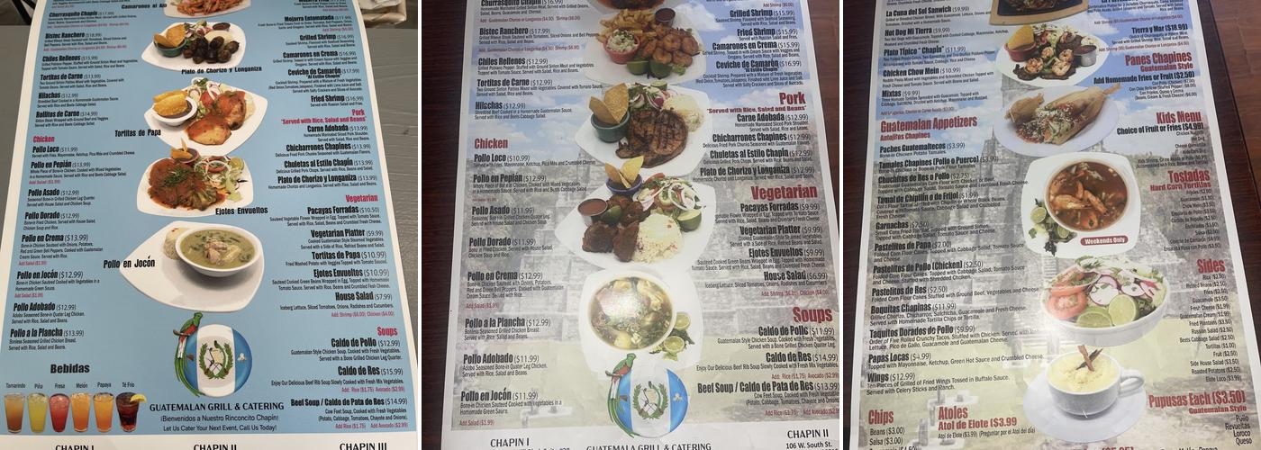 El Chapin 3 Menu