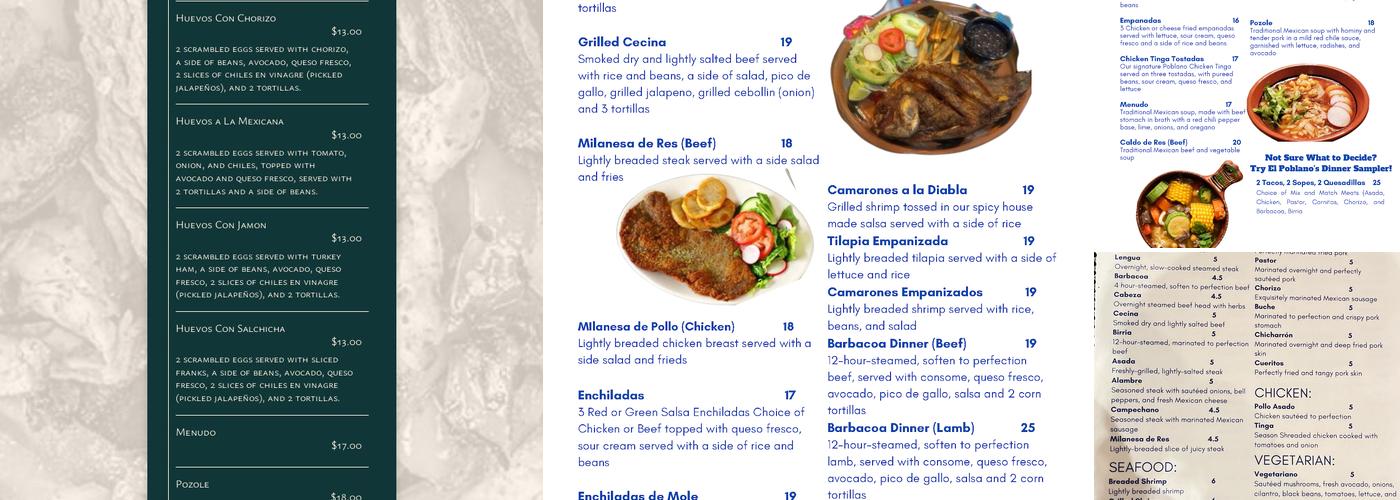 Beto El Poblano Menu