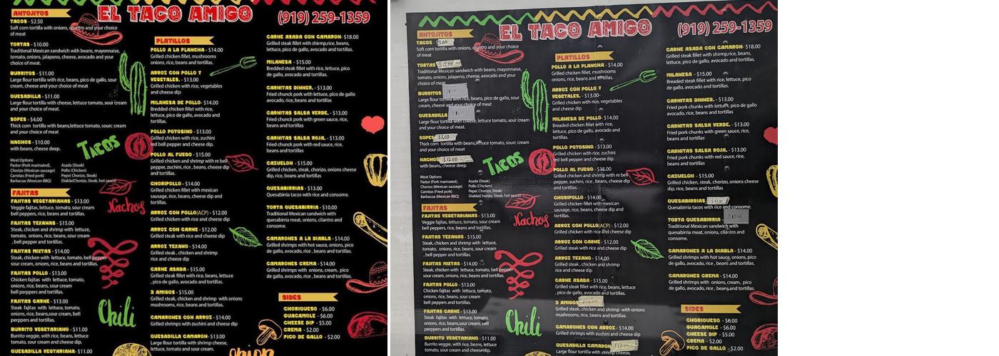El Taco Amigo Menu