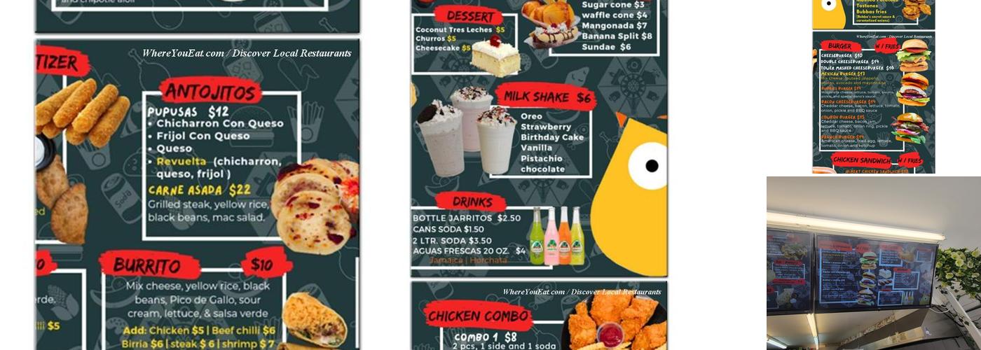 Bubba's chicken Menu