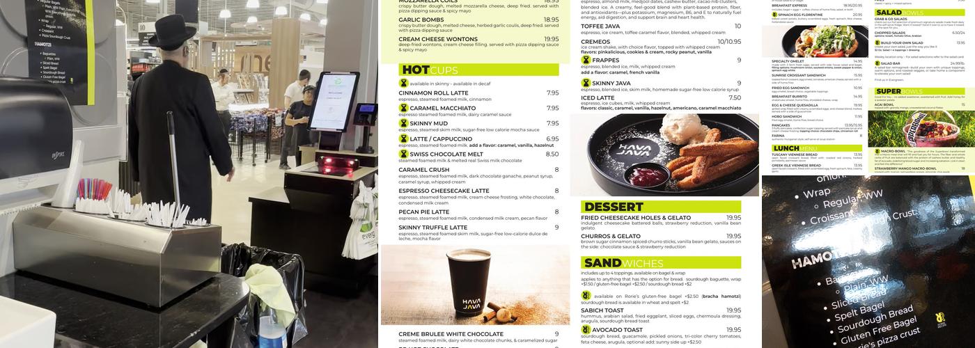 Hava Java Uptown Menu