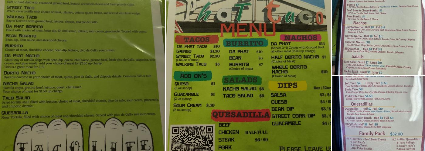 Da Phat Taco Menu