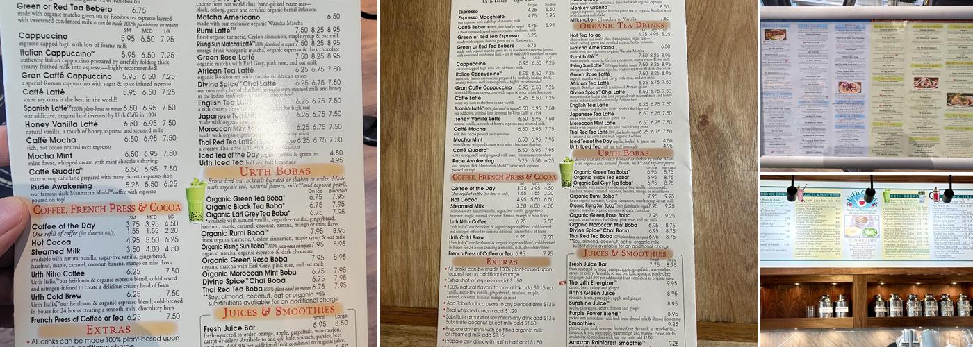 Urth Caffe Menu