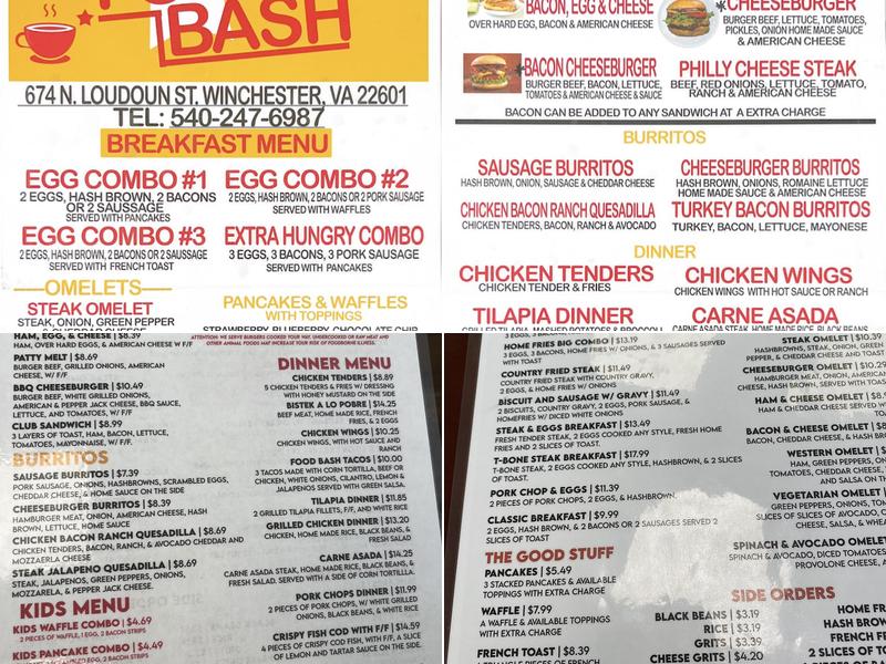 Food Bash Menu