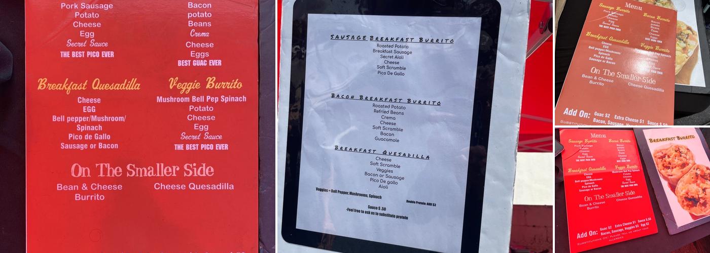 LA BREAKFAST BURRITOS Menu