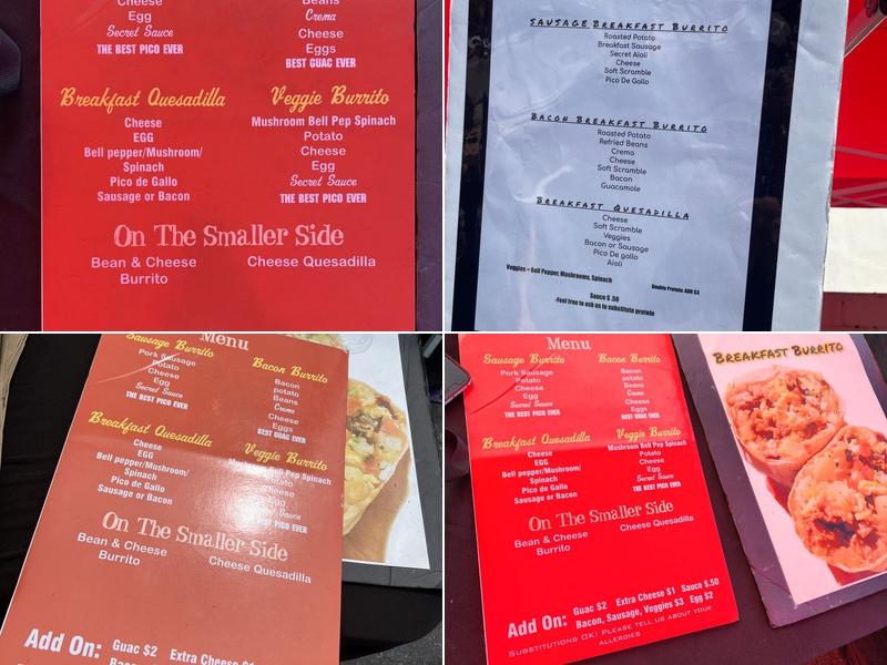 LA BREAKFAST BURRITOS Menu