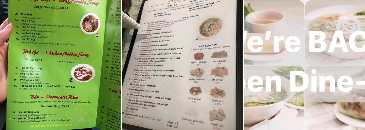 PHÓ NOODLE HOUSE Menu