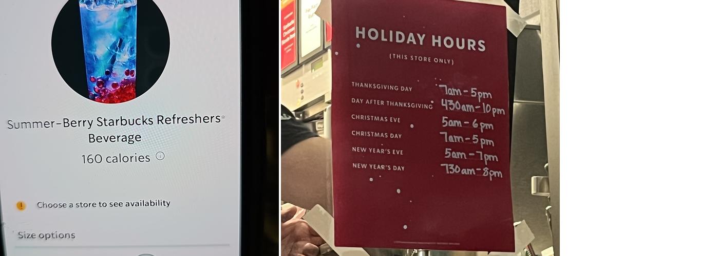 Starbucks Menu