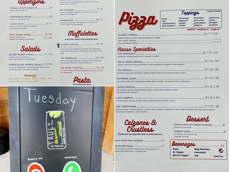 Pizzaville USA Church Point Menu