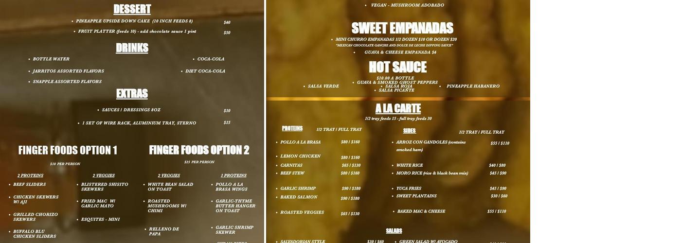 Empanada Papa Menu