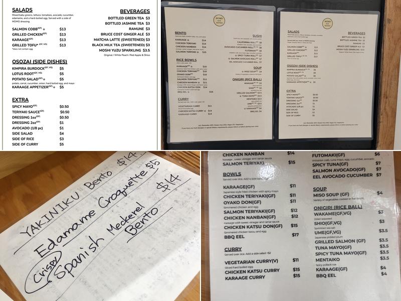 Momo Test Kitchen Menu